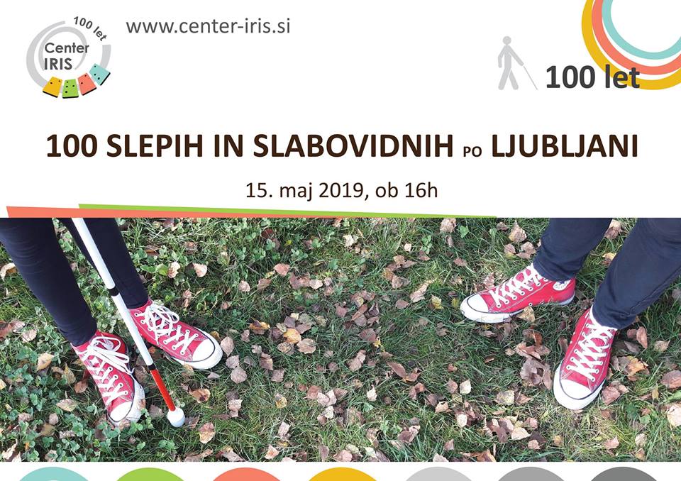 Pohod 100 slepih in slabovidnih po Ljubljani